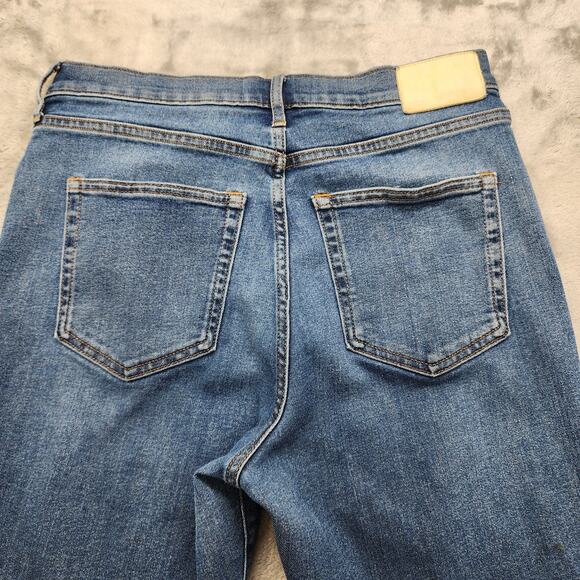 Everlane Jeans Womens 29 Blue The Vintage Skinny Jean Button Fly Raw Hem Stretch - Picture 5 of 15